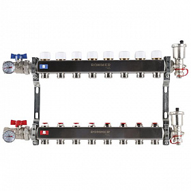 Коллекторная группа ROMMER из нерж. стали В СБОРЕ  без расходомеров 8 выходов