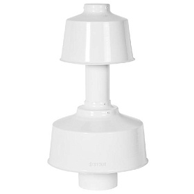 STOUT Оголовок конденсационный D60/100 с ветрозащитой D60/100 (п-п) БЕЛЫЙ широкий 