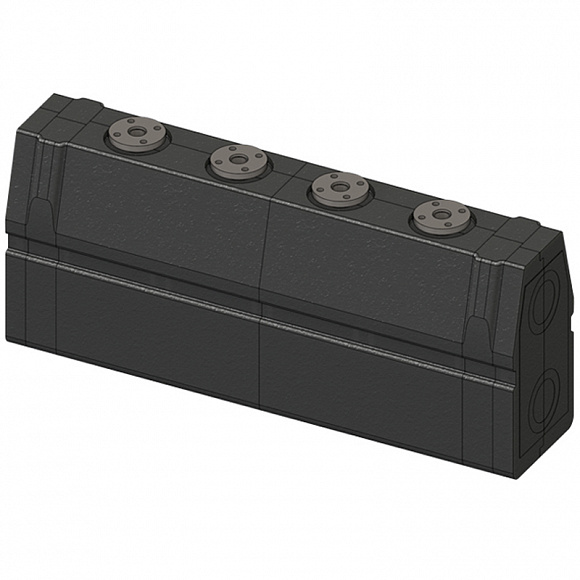 Распределительный коллектор DN 100 с фланцевыми отводами DN40, 2 контура, Q=33 м³/ч