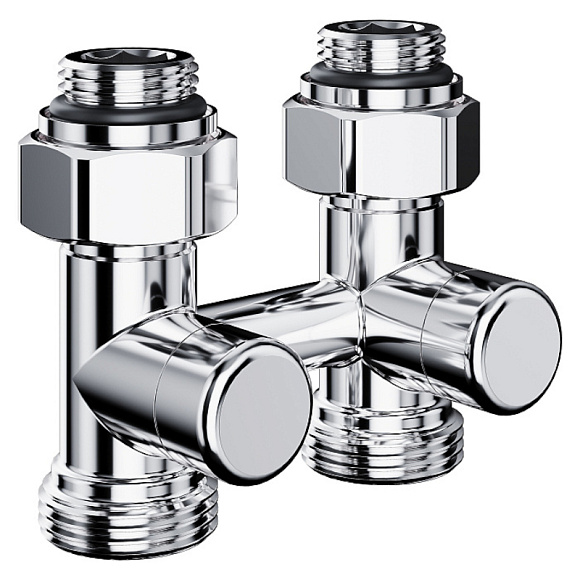 Royal Thermo Design Узел для нижнего подкл. прямой для двухтруб. системы 3/4" (хром)