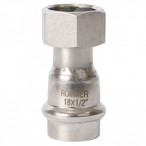 ROMMER Пресс муфта с накидной гайкой из нерж. стали 18х1/2
