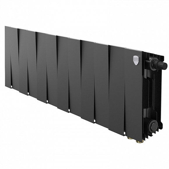 Биметаллический радиатор Royal Thermo Pianoforte NOIR SABLE 200, 12 секций (нижнее подключение)