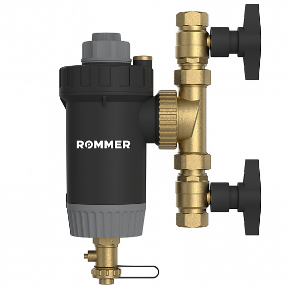 ROMMER Магнитный сепаратор шлама с щетками поворотный 3/4"