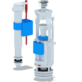 WC9510C Набор с нижней подводкой 1/2" с пластиковым штуцером, кнопка двойная хромированная