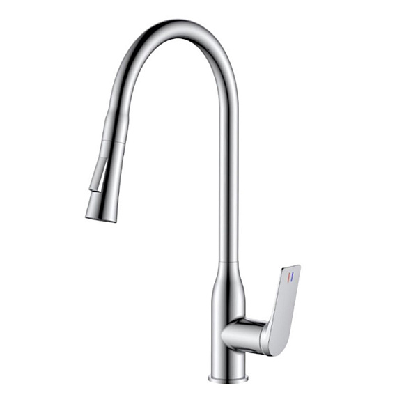 Смеситель для кухни с выдвижной лейкой, VALFEX Adara Сhrome (латунь)