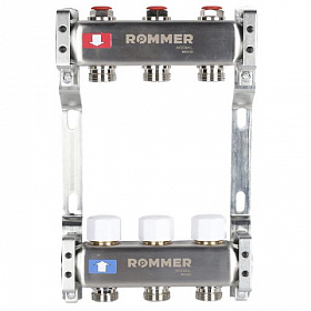 Коллекторная группа ROMMER из нерж. стали без расходомеров 3 выхода