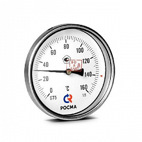 Термометр РОСМА, 0-160°C, корпус 100 мм, 1/2" (длина штока 64 мм)