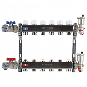Коллекторная группа ROMMER из нерж. стали В СБОРЕ  без расходомеров 6 выходов