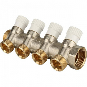 SMB 6851 013404 STOUT Коллектор распределительный 1", 4 отвода 3/4"ЕК	