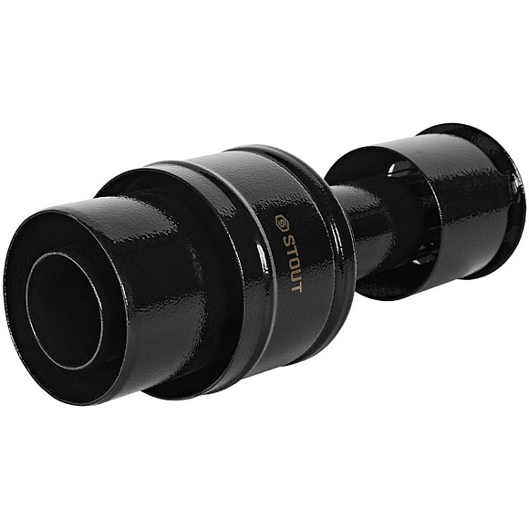 STOUT Оголовок вертикальный с ветрозащитой D60/100 мм (п-п) ЧЕРНЫЙ узкий