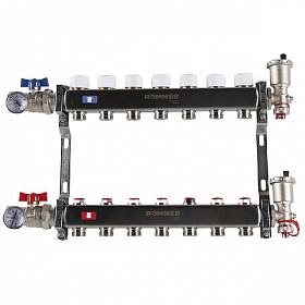 Коллекторная группа ROMMER из нерж. стали В СБОРЕ  без расходомеров 7 выходов