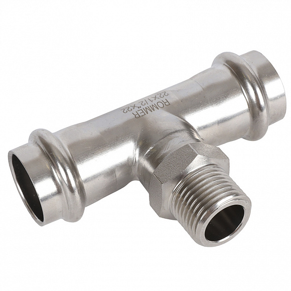 ROMMER Пресс тройник из нерж. стали 22х1/2 НР