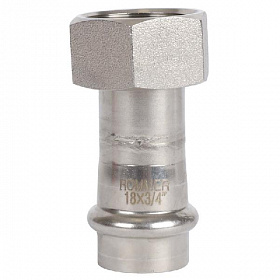 ROMMER Пресс муфта с накидной гайкой из нерж. стали 18х3/4