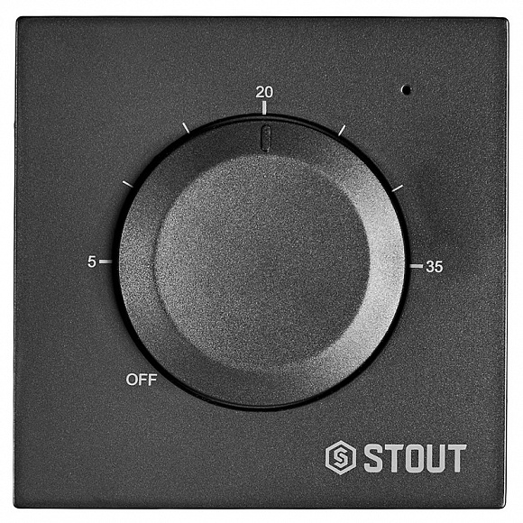 STOUT Термостат теплого пола 16А, черный