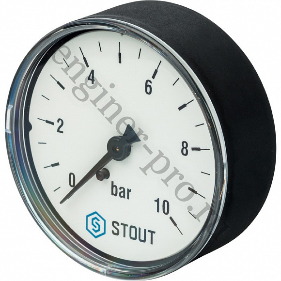 STOUT Манометр аксиальный. Корпус Dn 63 мм 1/4 , 0...10 бар
