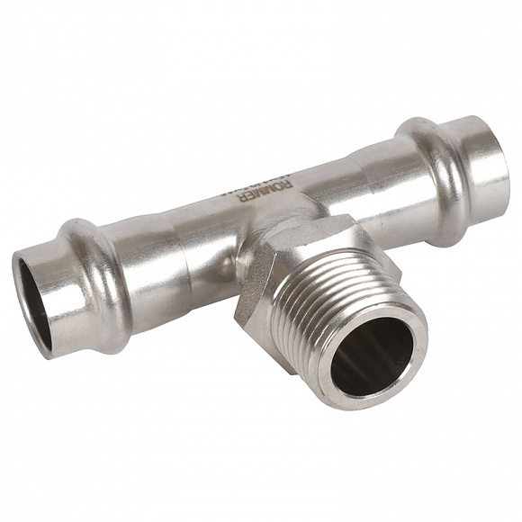 ROMMER Пресс тройник из нерж. стали 18х1/2 НР