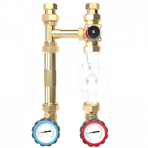 GIDRUSS Насосная группа с 3-х ходовым смесителем 1" (латунь)