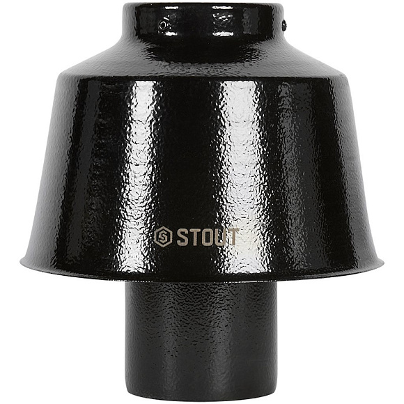 STOUT Оголовок вертикальный с ветрозащитой D80 (п) ЧЕРНЫЙ широкий 