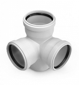 STOUT Крестовина двухплоскостная левая канализ. бесшумная D 110х110х110 / 87,5°