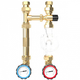 GIDRUSS Насосная группа с термостатическим смесительным клапаном 1" (латунь, 20-43°С)