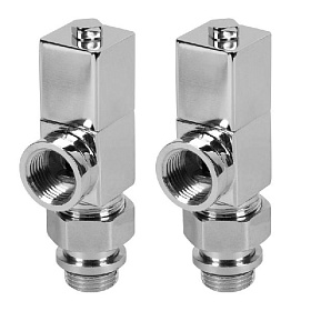 Royal Thermo CUBE Комплект дизайн-вентилей 1/2" осевой (хром)