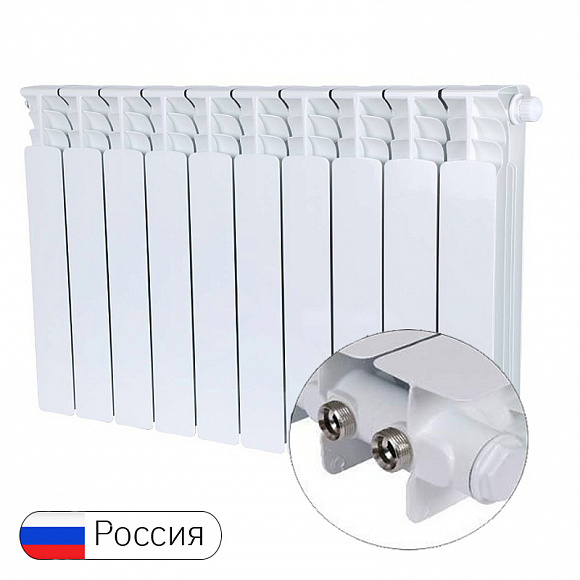 Биметаллический радиатор STOUT SPACE 500, 10 секций (нижнее правое подключение)