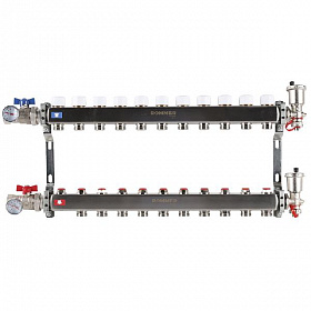 Коллекторная группа ROMMER из нерж. стали В СБОРЕ  без расходомеров 11 выходов