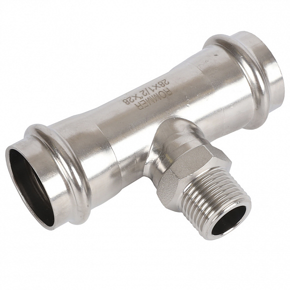 ROMMER Пресс тройник из нерж. стали 28х1/2 НР