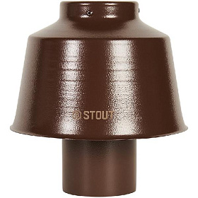 STOUT Оголовок вертикальный с ветрозащитой D80 (п) КОРИЧНЕВЫЙ широкий 