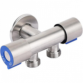 TIM Кран угловой на 2 выхода 1/2''х1/2"х1/2" (прямой) TIM Кран угловой на 2 выхода 1/2''х1/2"х1/2" (прямой)