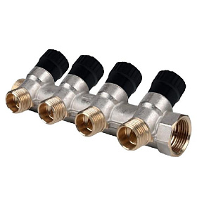 ROMMER Коллектор под 135˚ регулирующий 3/4" х 1/2"- 4 вых. EК