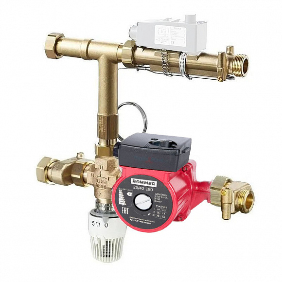 Смесительный узел для теплого пола TIM JH-1037 с насосом ROMMER 25/4