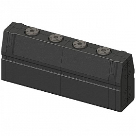 Распределительный коллектор DN 100 с фланцевыми отводами DN40, 2 контура, Q=33 м³/ч