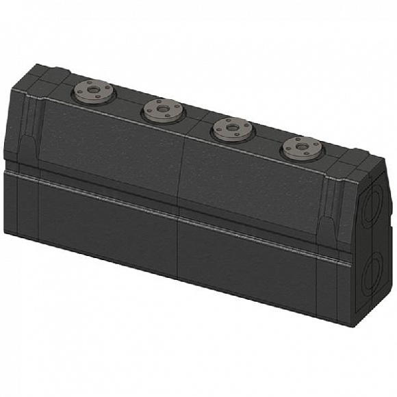 Распределительный коллектор DN 150 с фланцевыми отводами DN65, 2 контура, Q=70 м³/ч