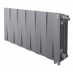 Биметаллический радиатор Royal Thermo Pianoforte SILVER SATIN 300, 12 секций (нижнее подключение)