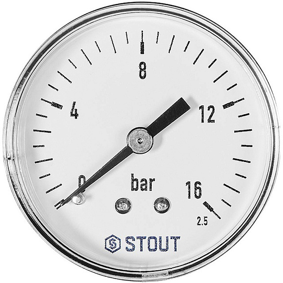 STOUT Манометр аксиальный. Корпус Dn 50 мм 1/4 , 0...16 бар
