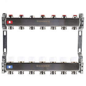 Коллекторная группа ROMMER из нерж. стали без расходомеров 7 выходов