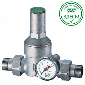 FAR Редуктор давления с манометром 1/2" НР-НР (1-6 бар)