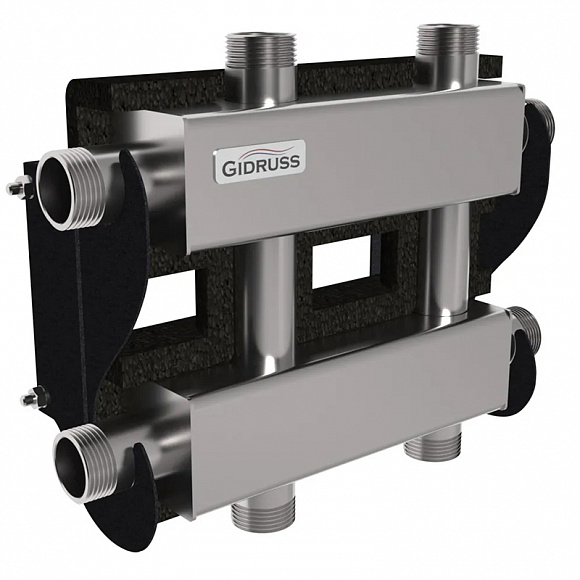 GIDRUSS Распределительный коллектор MKSS-60-3DU (60 кВт, вх. 1", 1+1+1 вых. 1")