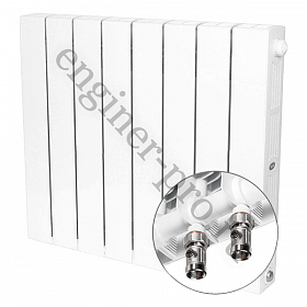 Биметаллический радиатор Rifar SUPReMO VENTIL SVR 500, 12 секций (нижнее правое подключение)