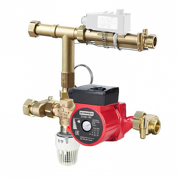 Смесительный узел для теплого пола TIM JH-1037 с насосом ROMMER 25/6
