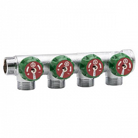 SMB-6850-013404 STOUT Коллектор регулирующий 1", 4 отвода 3/4" ЕК