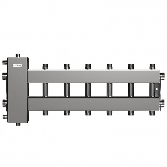 GIDRUSS Коллектор с гидрострелкой BMSS-150-7DU (до 150 кВт, вх. 1 1/2", 3+3+1 вых. 1")
