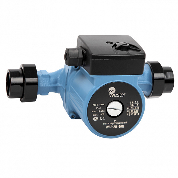 Насос циркуляционный Wester WCP 25-40G (с гайками) Насос циркуляционный Wester WCP 25-40G (с гайками)
