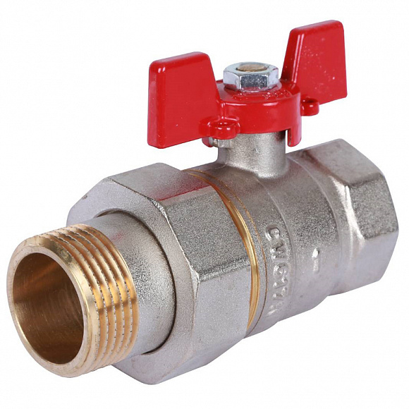 ROMMER Шаровой кран с американкой 1" ВН/НР, ручка бабочка