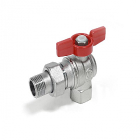 Giacomini R789 Кран шаровой УГЛОВОЙ с американкой полнопроходной, 1/2"