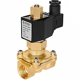 STOUT Клапан электромагнитный, прямого действия, 3/4" 220В (нормально открытый)