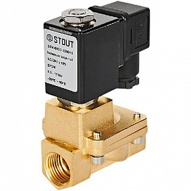 STOUT Клапан электромагнитный, непрямого (пилотного) действия, 1/2", 220В (нормально закрытый)