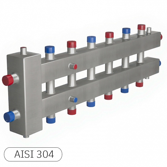 НЕРЖ Гирдравлический разделитель RISPA ГРУ+КМГ 7 выходов (60 квт)