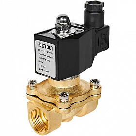 STOUT Клапан электромагнитный, прямого действия, 3/4" 220В (нормально закрытый)